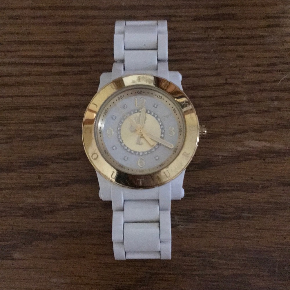 Juicey Couture white and gold watch